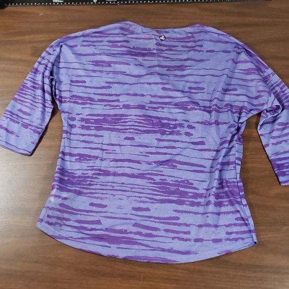 prAna Womens Aleah Top‎ Lightweight Semi Sheer Shirt XS Purple Abstract - Picture 6 of 6
